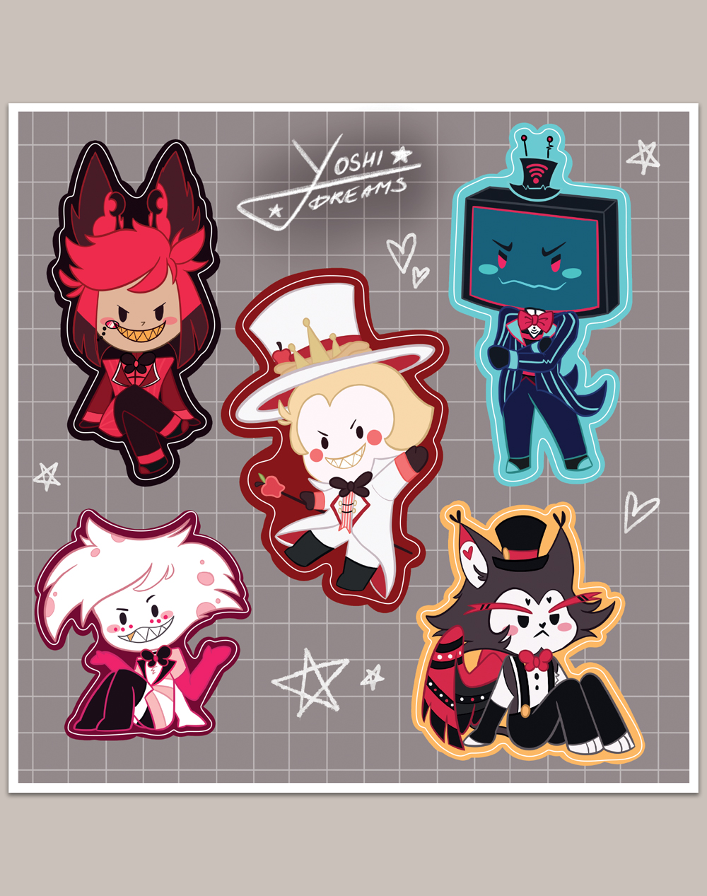 Chibi Demons - stickers set - fuki-stuff.com